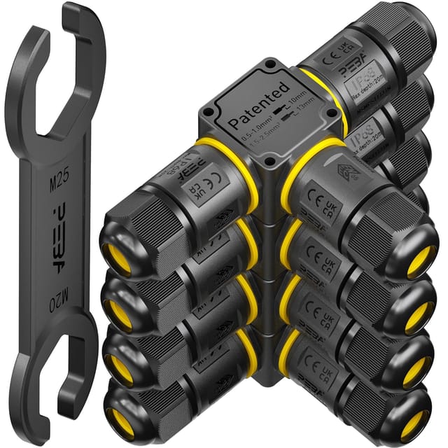 Set Aus 40 Wasserdichten Ip68-3-wege-kabelverbindern – Kabeldurchmesser: 4–12 Mm – Außen-verbindungsdose – 3-polig – Hebelklemme Für Den Außenbereich