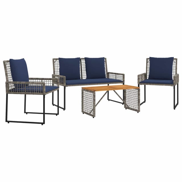 Gartenmöbel Set Mit Kissen Stahl Vidaxl