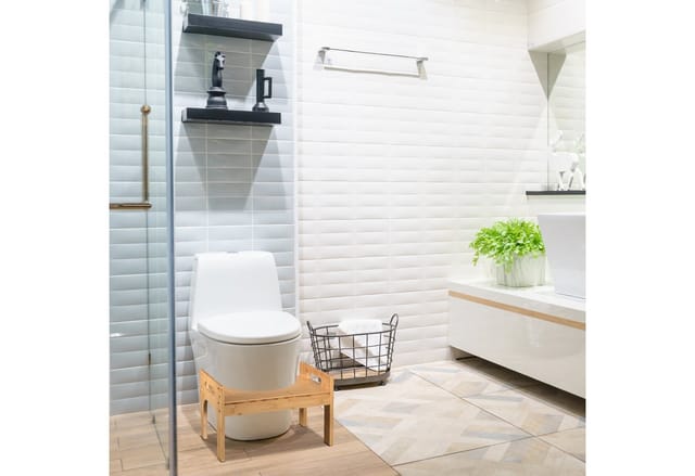 Toilettenhocker, Stuhlgang Unterstützung, Wc Hocker Für Erwachsene, Bambus, Hxbxt 28,5 X 45,5 X 28,5 Cm, Natur - Relaxdays