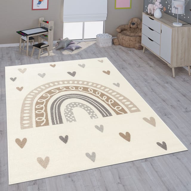 Paco Home - Kinderteppich Teppich Kinderzimmer Mädchen Jungs Verschiedene Motive Und Größen Beige, 200 Cm Rund