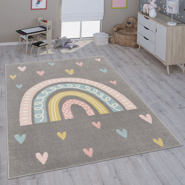 Kinderteppich Teppich Kinderzimmer Mädchen Jungs Verschiedene Motive Und Größen 160x220 Cm, Grau 3 - Paco Home