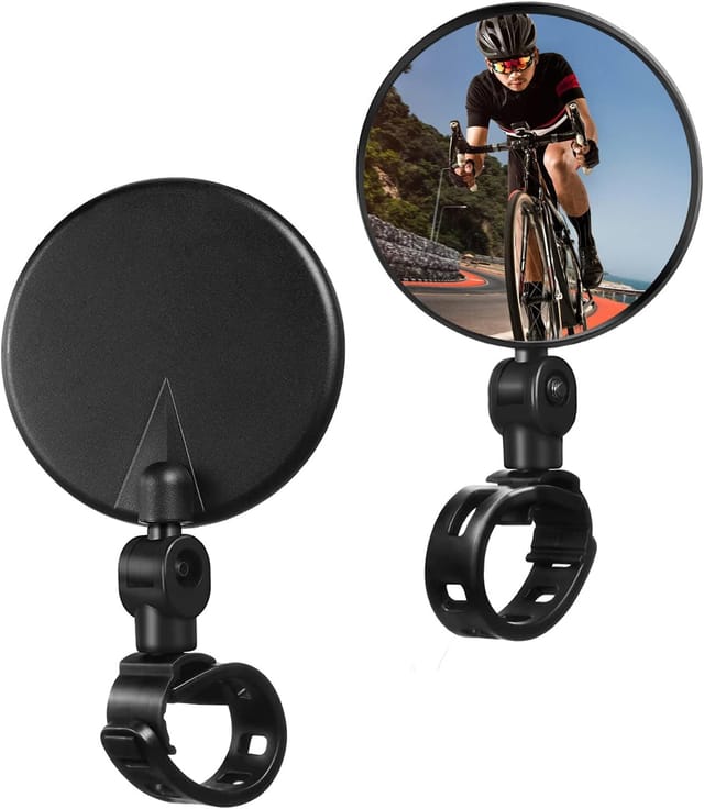 Ahlsen - Fahrrad-rückspiegel, Lenker-fahrradspiegel, Fahrradspiegel, Elektroroller-rückspiegel, 360° Verstellbarer Konvexer Spiegel, Fahrrad-rückspiegel, Fahrrad-rückspiegel Verstellbar (8 Cm)