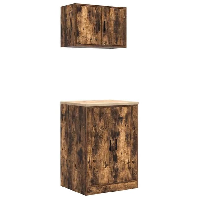 Garagenschränke 2 Stk. Räuchereiche Holzwerkstoff Vidaxl 310107