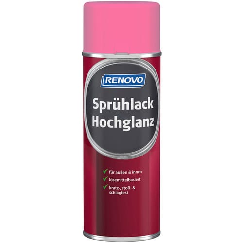 RENOVO Sprühlack, fuchsiapink, hochglänzend, 400ml - rosa