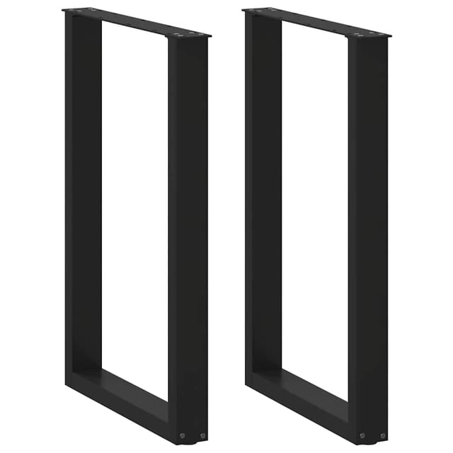 vidaXL Bartischbeine U-Form 2 Stk Schwarz 60x90-91 cm Stahl 4013224