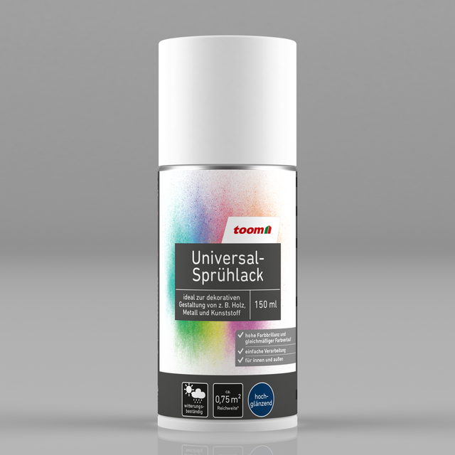 toom Universal-Sprühlack 'Eisblume' weiß glänzend 150 ml