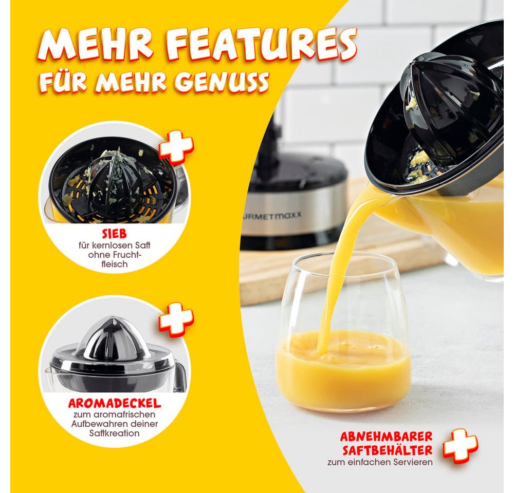 GOURMETmaxx Zitruspresse 0,7l 40W Edelstahl