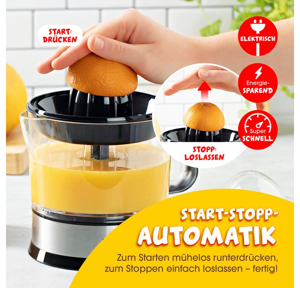 GOURMETmaxx Zitruspresse 0,7l 40W Edelstahl Bild 2