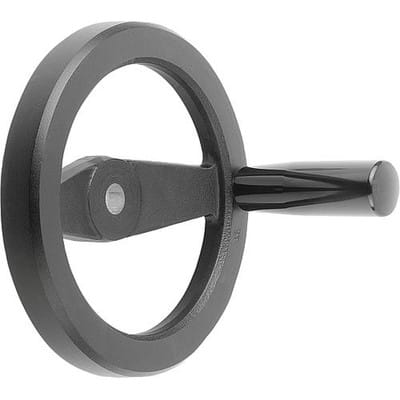 2-SPEICHENHANDRAD D1=80 PASSBOHRUNG D2=12H7, ALUMINIUM, SCHWARZ PULVERBESCHICHTET, KOMP:DUROPLAST, (K0162.41080X12)