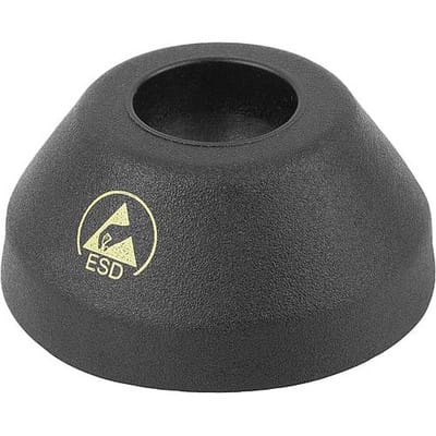 TELLER ANTISTATISCH, ANTI-SLIP-PLATTE, FORM:B, D=39, THERMOPLAST SCHWARZ