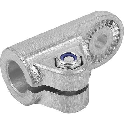 ROHRVERBINDER GELENKSTÜCK MIT INNENVERZAHNUNG FÜR RUNDROHRE A=16,1, ALUMINIUM, KOMP:STAHL VERZINKT (K0484.516)