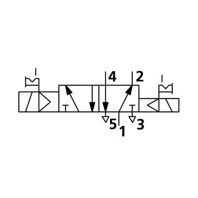 5/2-Wegeventil, Diff.-kolb., elektropn., bistabil, G 1/2, 110VAC (517.52.12.D.110A)