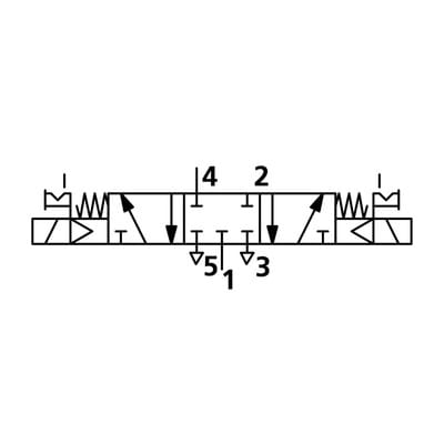 5/3-Wegeventil, elektropneu., Mitte geschl., G 1/4, 110 V AC (517.53.14.CC.110A)