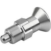 ARRETIERBOLZEN, KURZE AUSFÜHRUNG GR.9 D1=M06X0,75, D=3, FORM:C M.RASTNUT, O.KONTERMUTTER, EDELSTAHL 1.4305 Bild 2