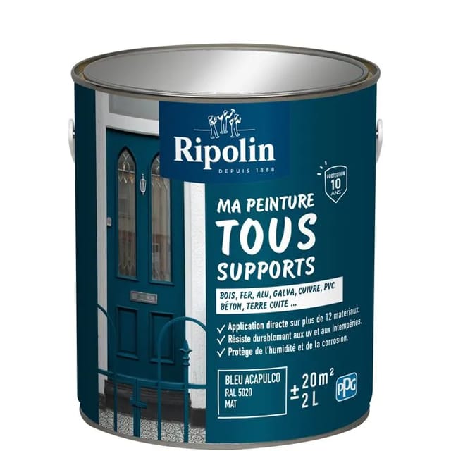 Mehrzweckfarbe - Acapulco Blau - Ral 5020 - Matt - Ripolin - 2l