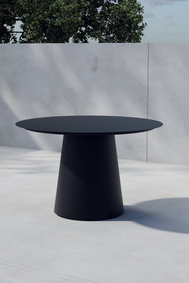 Lanzo Gartentisch Ø120cm Schwarz.