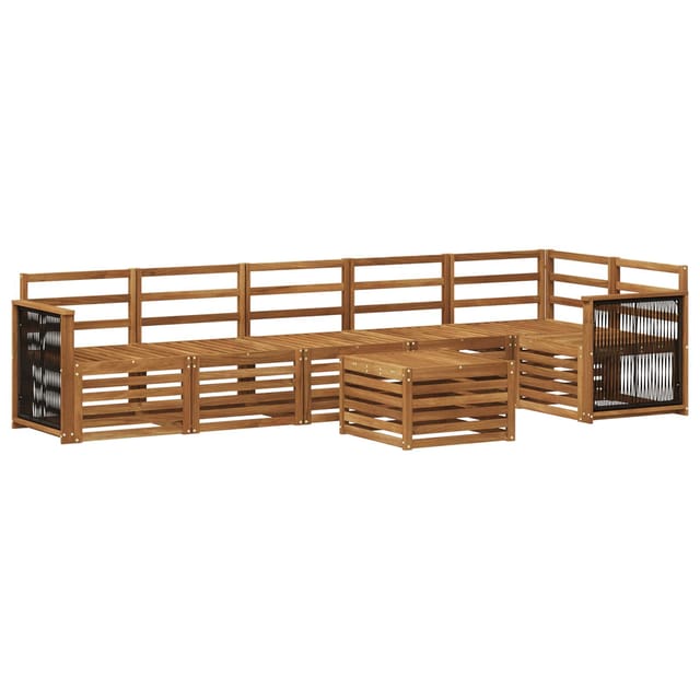 Ecksofa Set 6 Pcs Natur Massivholz Akazie Vidaxl