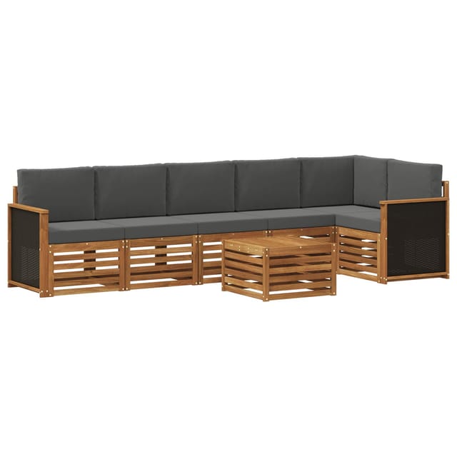 Ecksofa Set Mit Kissen 6 Pcs Natur Und Anthrazit Vidaxl