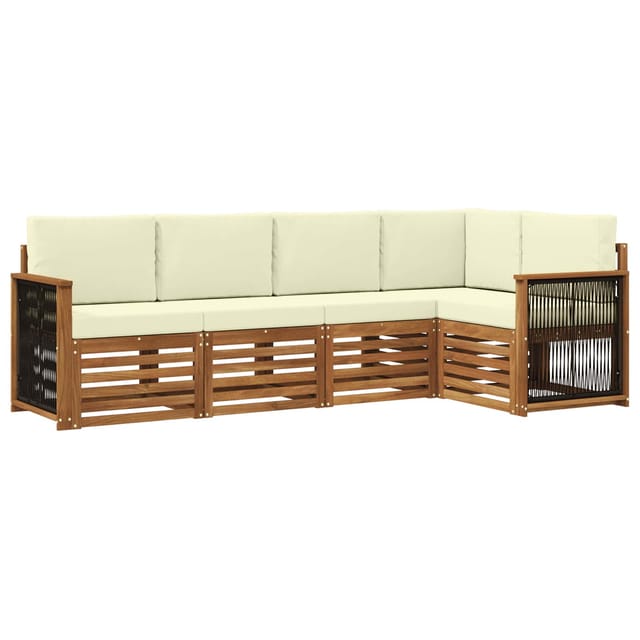 Ecksofa Set Mit Kissen 4 Pcs Natur Und Creme Vidaxl