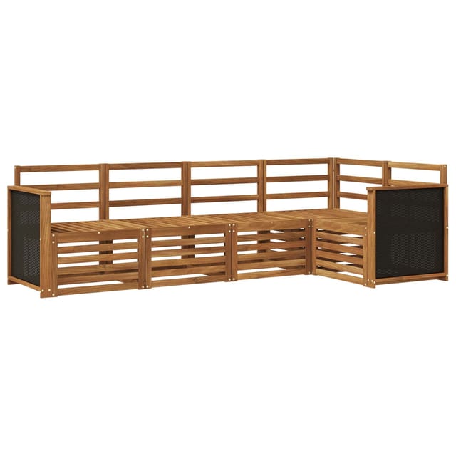 Ecksofa Set 4 Pcs Natur Massivholz Akazie Vidaxl