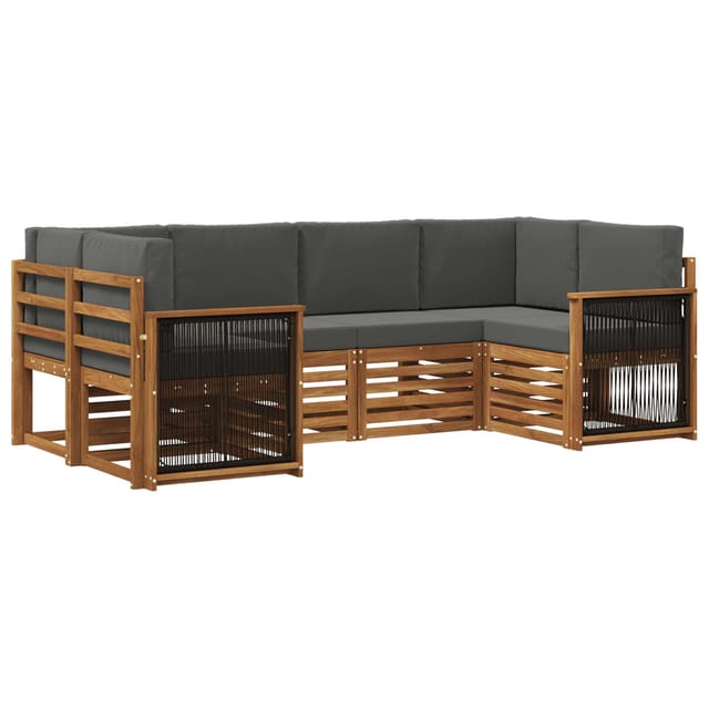 Ecksofa Set Mit Kissen 5 Pcs Natur Und Anthrazit Vidaxl