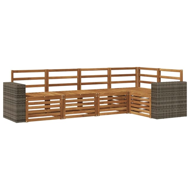 Ecksofa Set 5 Pcs Natur Massivholz Akazie Vidaxl