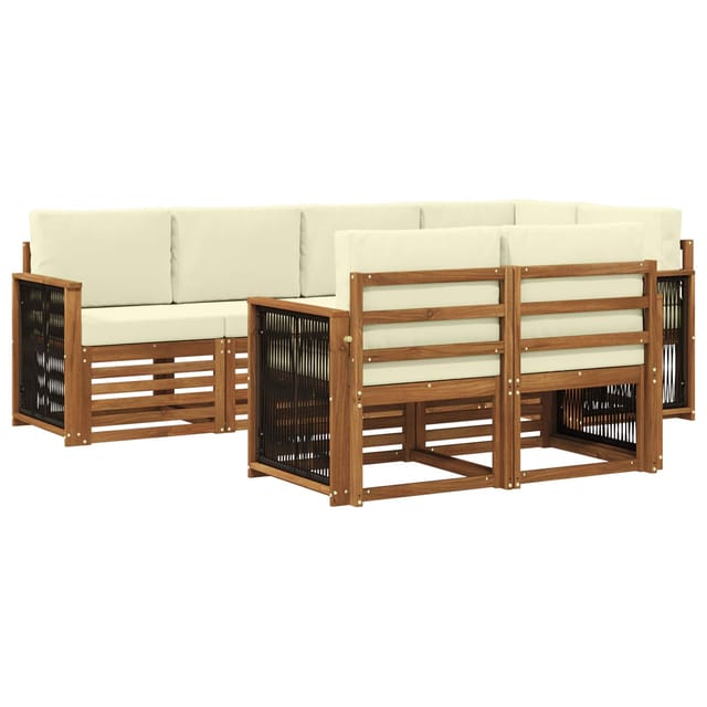 Ecksofa Set Mit Kissen 6 Pcs Natur Und Creme Vidaxl