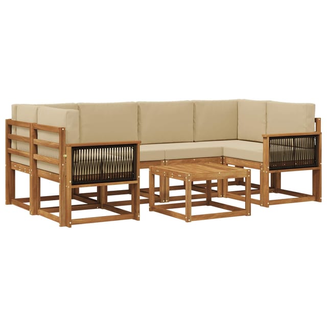 Outdoor-sofagarnitur Mit Kissen 5 Pcs Natur Vidaxl