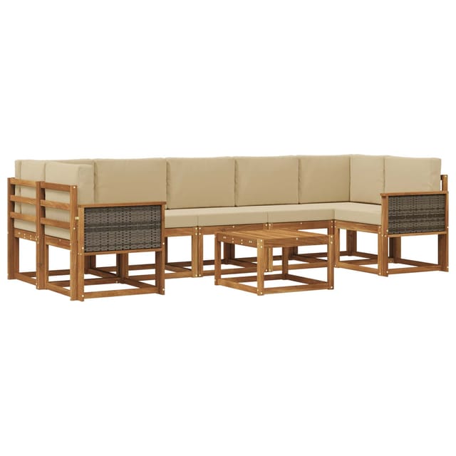 Outdoor-sofagarnitur Mit Kissen 6 Pcs Natur Vidaxl