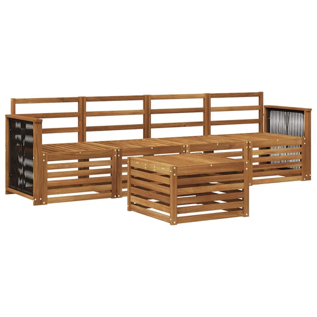 Outdoor-sofagarnitur 5 Pcs Natur Massivholz Akazie Vidaxl