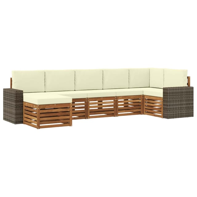 Ecksofa Set Mit Kissen 7 Pcs Natur Und Creme Vidaxl