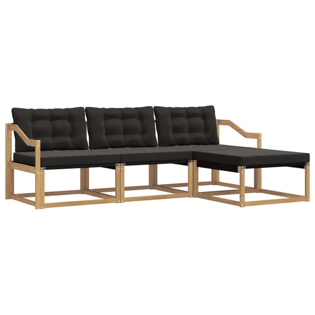 Outdoor-sofagarnitur Mit Kissen 4 Pcs Weiß Und Schwarz Vidaxl