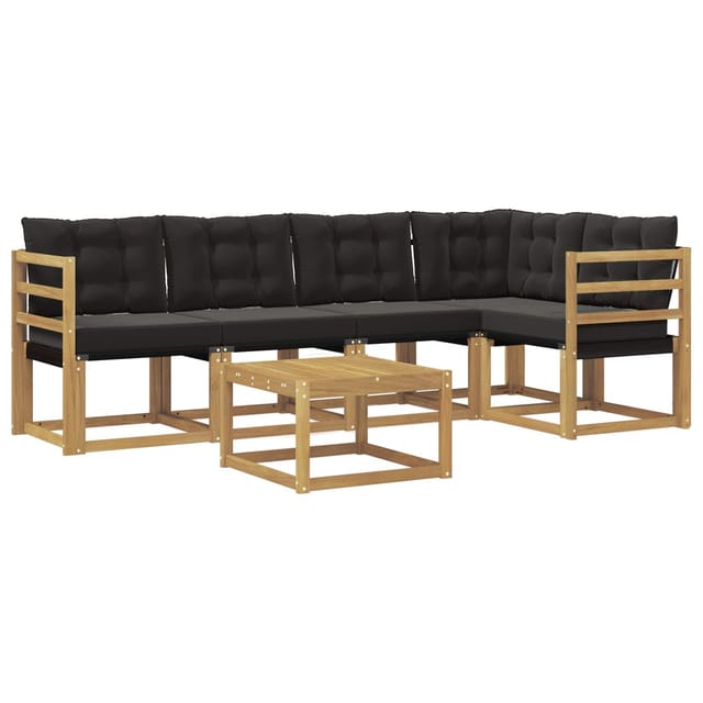 Outdoor-sofagarnitur Mit Kissen 6 Pcs Weiß Und Schwarz Vidaxl