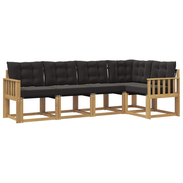 Outdoor-sofagarnitur Mit Kissen 5 Pcs Weiß Und Schwarz Vidaxl