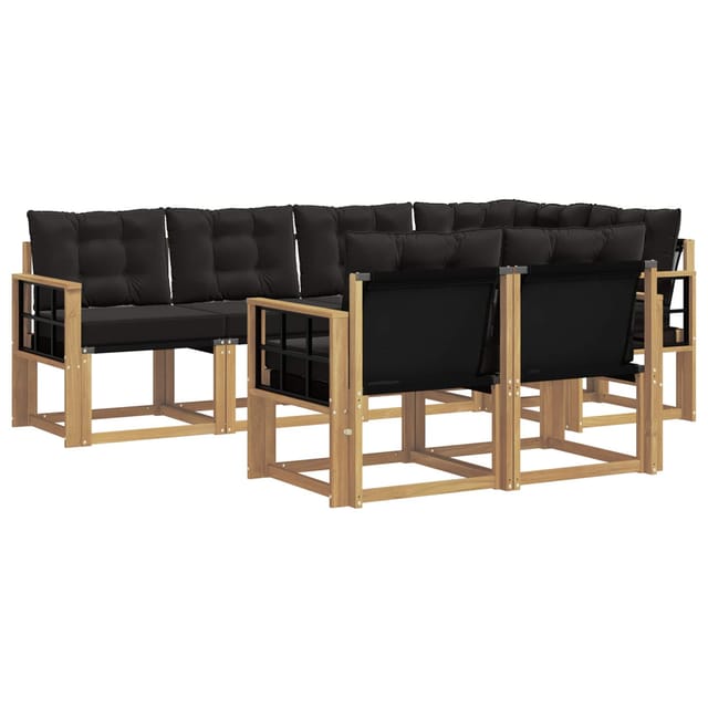 Outdoor-sofagarnitur Mit Kissen 7 Pcs Weiß Und Schwarz Vidaxl