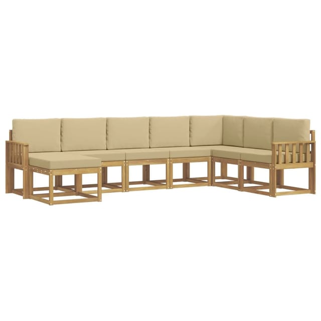 Outdoor-sofagarnitur Mit Kissen 8 Pcs Weiß Und Beige Vidaxl