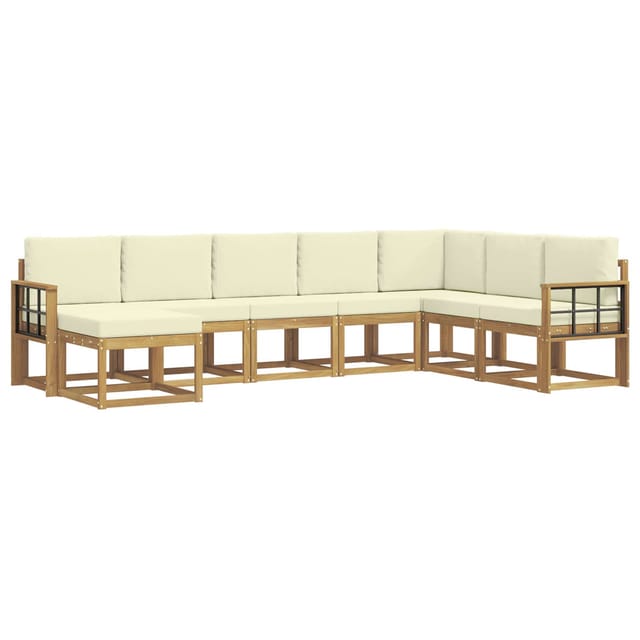 Outdoor-sofagarnitur Mit Kissen 8 Pcs Weiß Und Creme Vidaxl