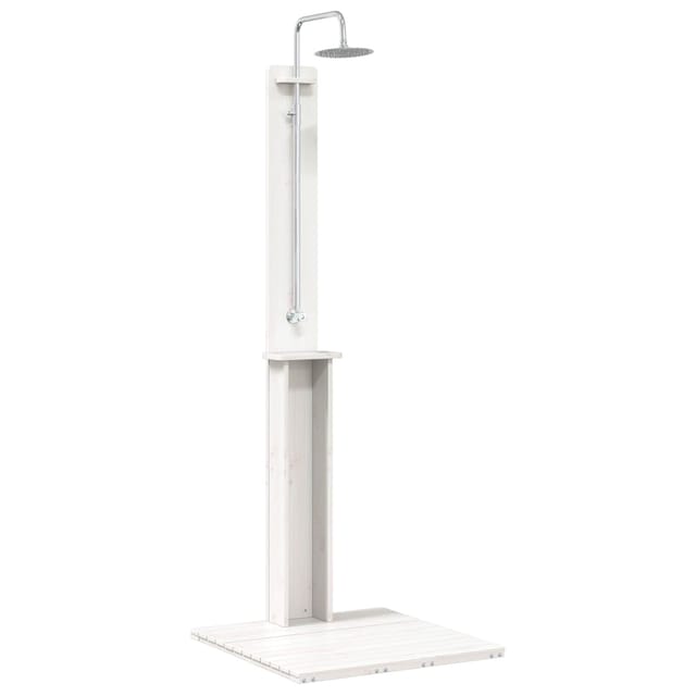 Outdoor-dusche Weiß 75 X 76 X 217 Cm Massives Kiefernholz Vidaxl