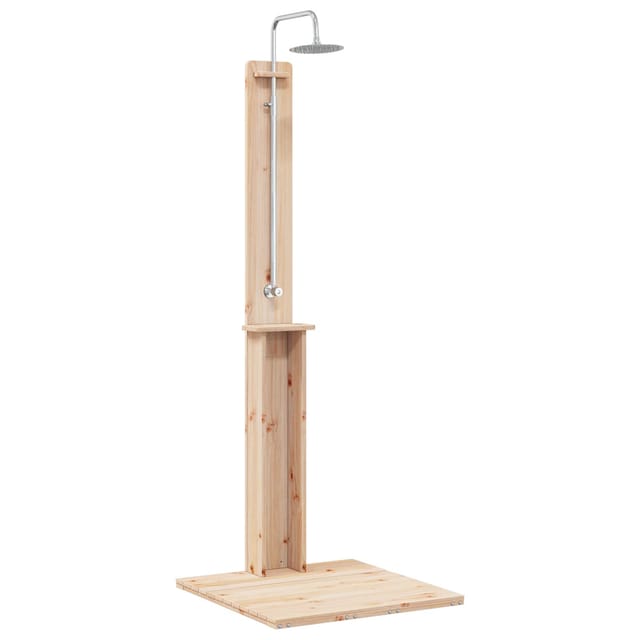 Outdoor-dusche Natur 75 X 76 X 217 Cm Massives Kiefernholz Vidaxl