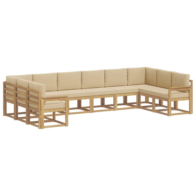 Outdoor-sofagarnitur Mit Kissen 10 Pcs Weiß Und Beige Vidaxl
