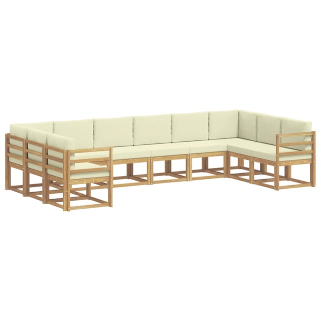 Outdoor-sofagarnitur Mit Kissen 10 Pcs Weiß Und Creme Vidaxl