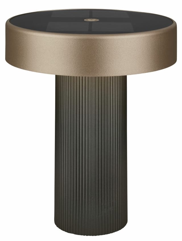 Led Tischleuchte Solar, Tischlampe Kabellos, Ø16x20cm 1w 150lm 3000k Warmweiß, Anthrazit Bronze - Tischlampe Akku Für Wohnzimmer Flur Balkon Terasse