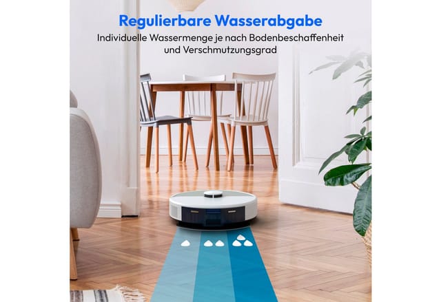 Saugroboter Wischgerät - Medion Md100021 X22sw+ - 165 Min - 5000 Pa - Lasernavigation - 2,5 L - Weiß