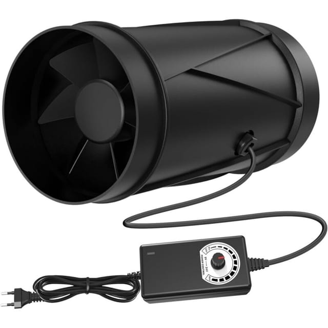 100-mm-abluftventilator, 7 W, 221 M³/h Luftleistung – Belüftungsventilator Mit Drehzahlregler – Entfeuchtungsventilator Für Keller, Garage Und Anbauräume