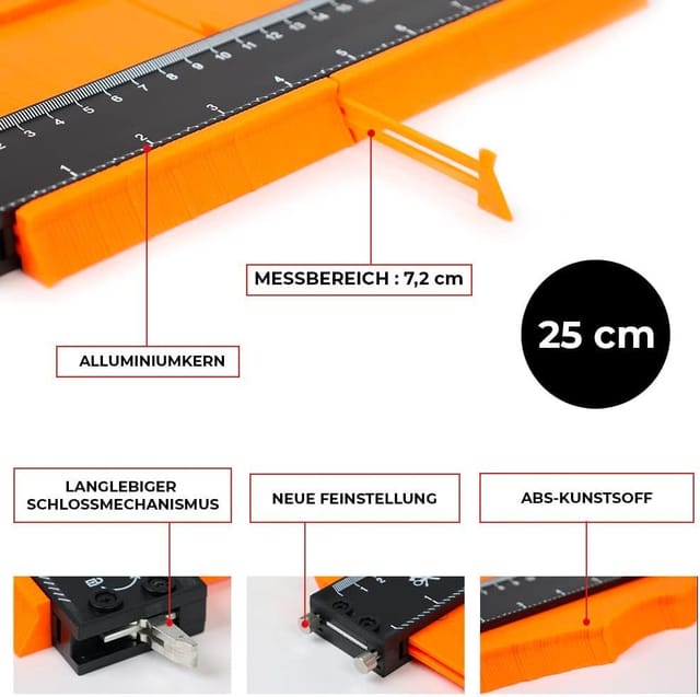 Konturenlehre 25 Cm Mit Feststeller Profilabnehmer Set