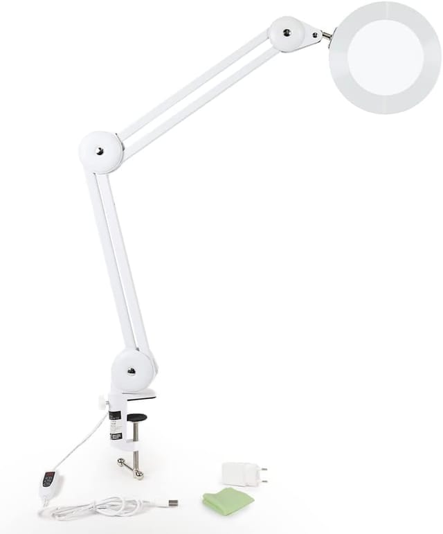 Led Lupenleuchte Mit Tischklemme, 5x Lupe, 3000-6500k, Dimmbar