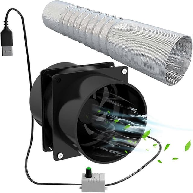 Tragbarer Abluftventilator Mit 3 M Langem Abluftschlauch, Usb-anschluss Und Verstellmöglichkeit