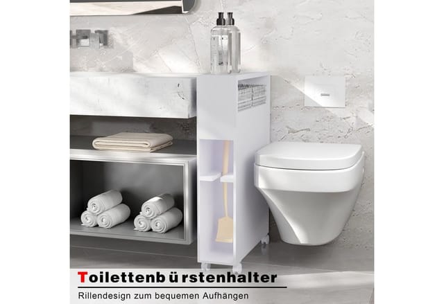 Costway - Fds Bad Lagerschraenke Kuechenrank Aufbewahrungschrank Badmoebel Rollschrank