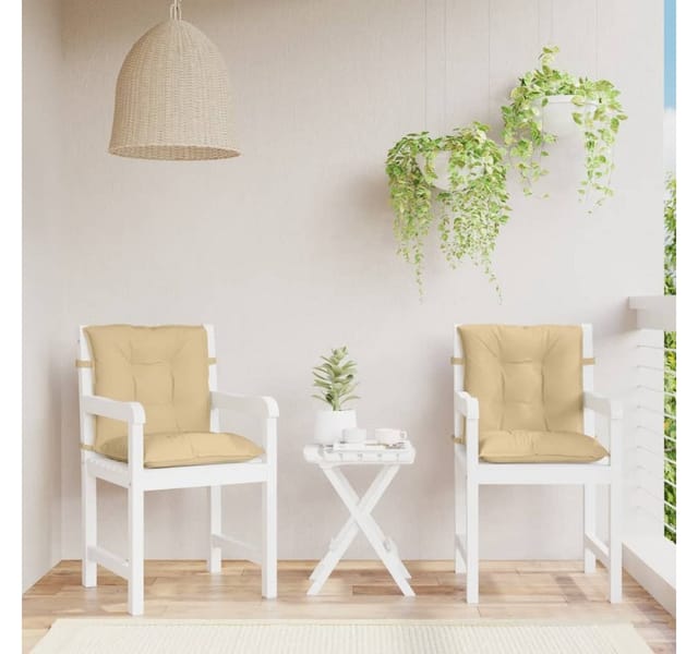 Niedriglehner-auflagen 2 Stk. Melange Beige 100x50x7 Cm Stoff Vidaxl