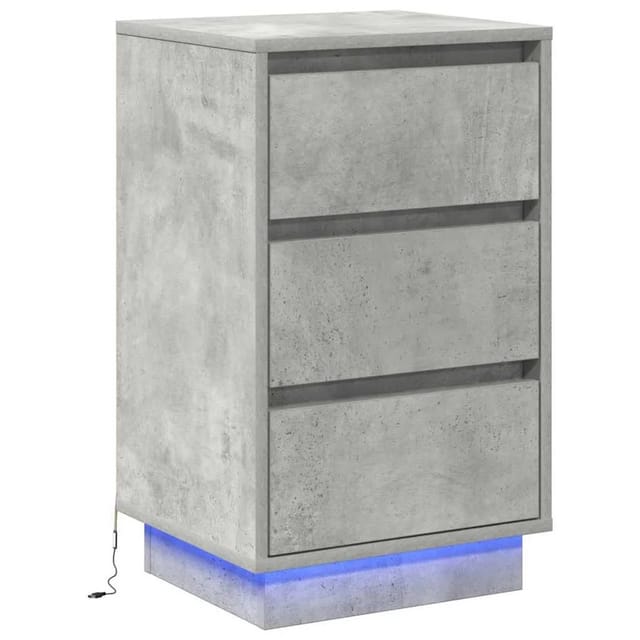 Nachttisch Mit Beton Grau 39 X 34,5 X 65 Cm Holzwerkstoff Vidaxl